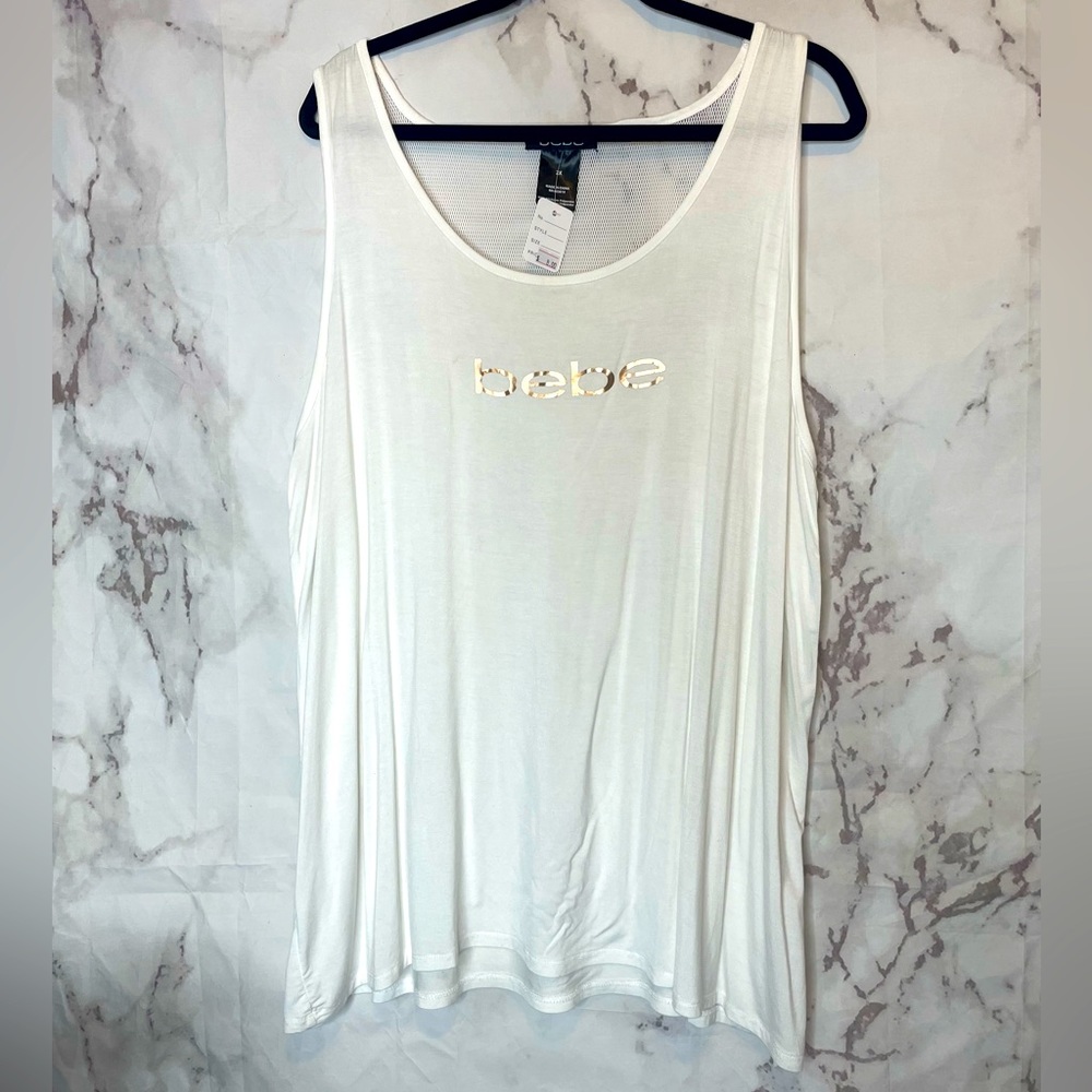 White bebe tank top